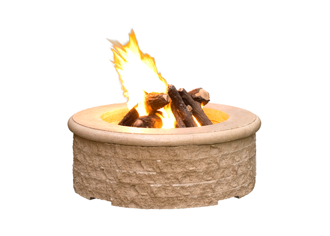 American Fyre Designs Chiseled Fire Pit with Electronic Ignition + Free Cover - The Fire Pit Collection