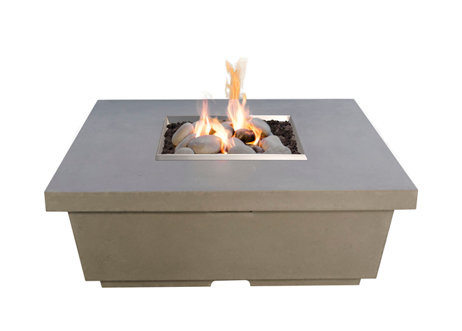 American Fyre Designs Contempo Square Firetable with Electronic Ignition + Free Cover - The Fire Pit Collection