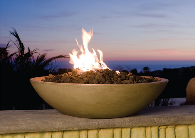 American Fyre Designs 24" Marseille Fire Bowl + Free Cover - Outdoor Heat Direct