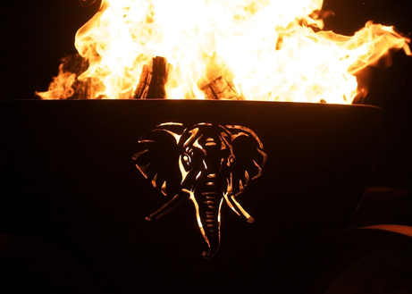 Fire Pit Art Africa's Big Five Wood Fire Pit + Free Weather-Proof Fire Pit Cover | Outdoor Heat Direct