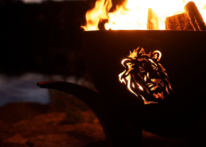 Fire Pit Art Africa's Big Five Wood Fire Pit + Free Weather-Proof Fire Pit Cover  | Outdoor Heat Direct