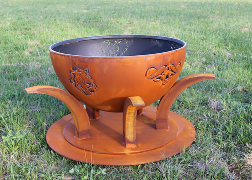 Africa's Big Five Wood Fire Pit