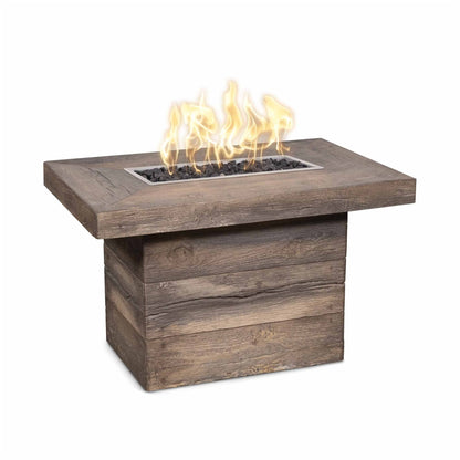 The Outdoor Plus Alberta Wood Grain Concrete Fire Pit + Free Cover