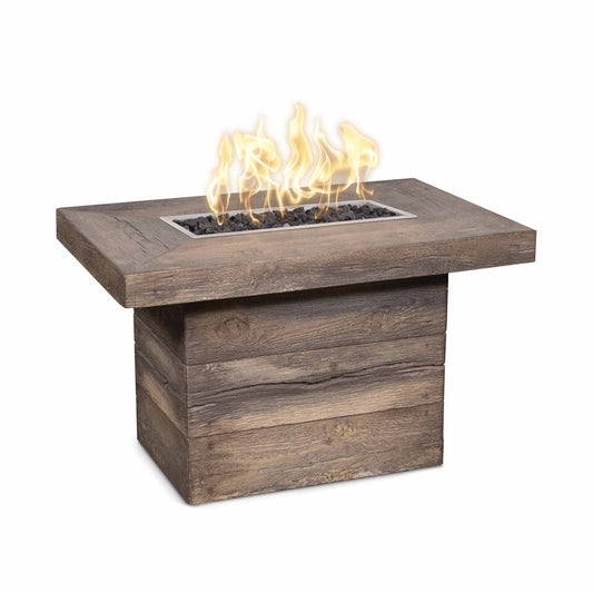 The Outdoor Plus Alberta Wood Grain Concrete Fire Pit + Free Cover | Outdoor Heat Direct