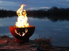 Load image into Gallery viewer, Fire Pit Art Antlers Fire Pit + Free Weather-Proof Fire Pit Cover - The Fire Pit Collection