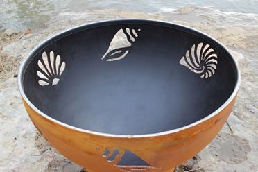 Fire Pit Art Beachcomber Fire Pit + Free Weather-Proof Fire Pit Cover | Outdoor Heat Direct