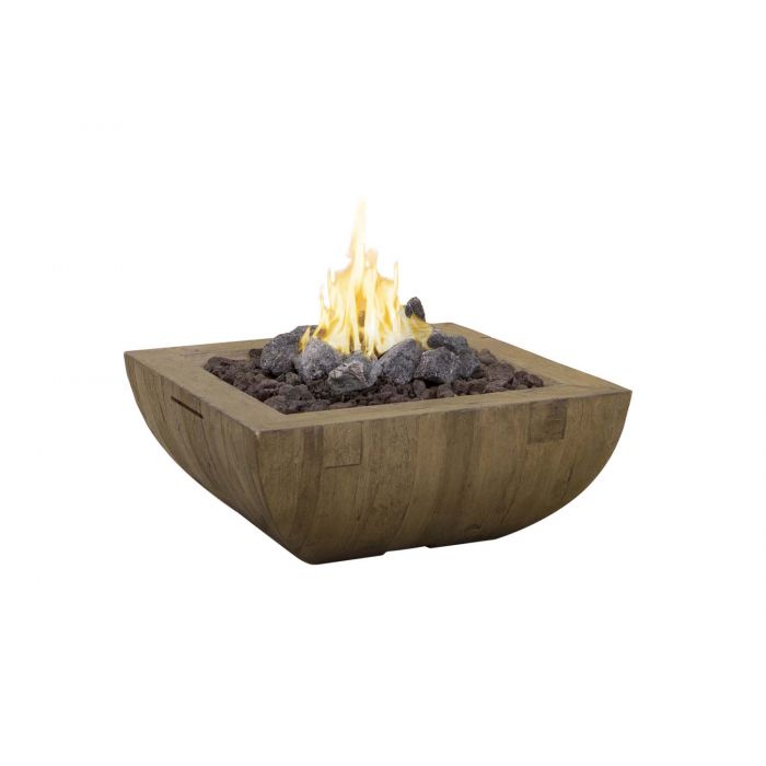 Reclaimed Wood Bordeaux Square Fire Bowl + Free Cover - American Fyre Designs | Outdoor Heat Direct 