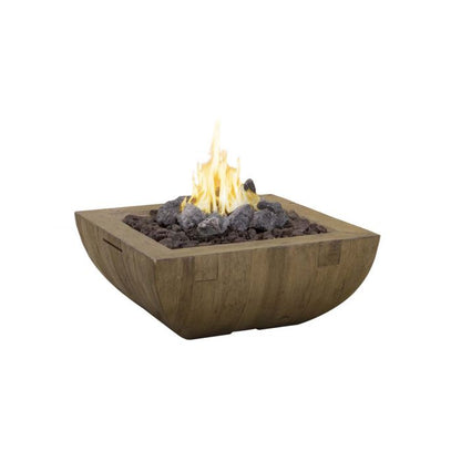 Reclaimed Wood Bordeaux Square Fire Bowl + Free Cover - American Fyre Designs | Outdoor Heat Direct 