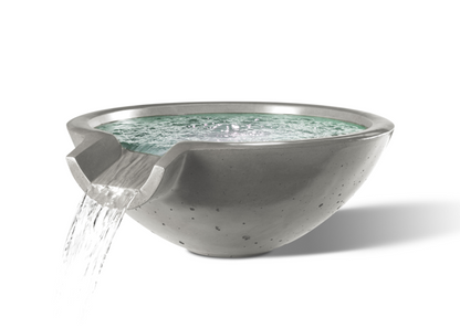 Camber Round Water Bowl 29" - Free Cover ✓ [Slick Rock Concrete] | Outdoor Heat Direct