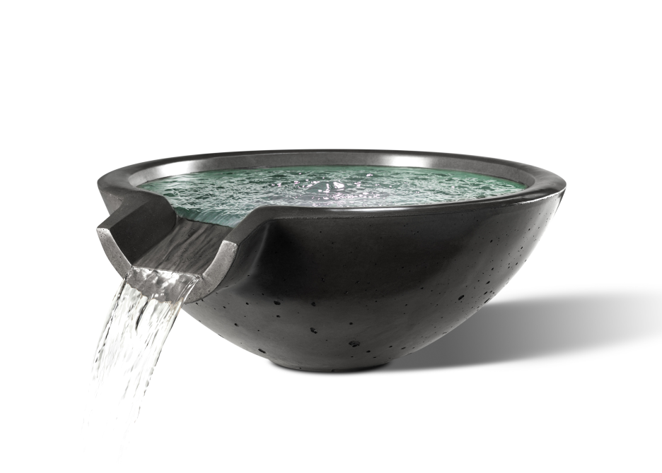 Camber Round Water Bowl 29" - Free Cover ✓ [Slick Rock Concrete]