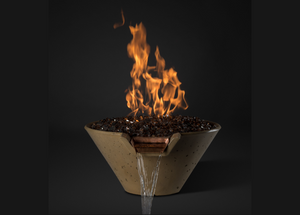 Cascade Conical Fire on Glass Water Bowl- Free Cover ✓ [Slick Rock Concrete]