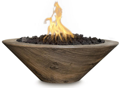 The Outdoor Plus Cazo Wood Grain Concrete Fire Bowl + Free Cover | Outdoor Heat Direct