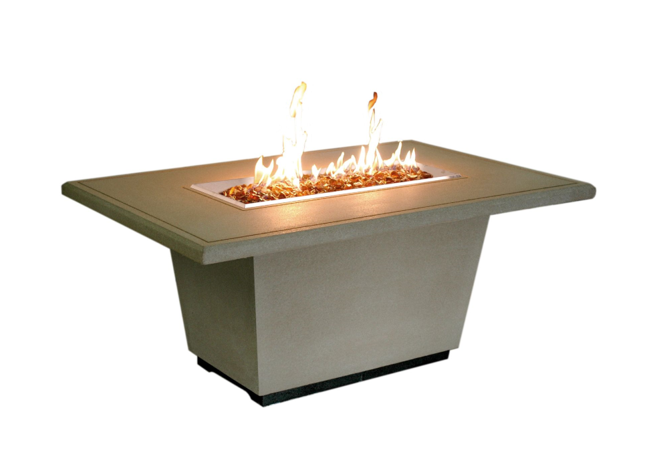 Cosmopolitan Rectangle Firetable with Electronic Ignition + Free Cover - American Fyre Designs | Outdoor Heat Direct