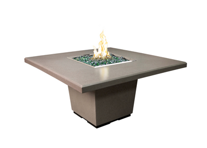 Cosmopolitan Square Dining Firetable with Electronic Ignition + Free Cover - American Fyre Designs | Outdoor Heat Direct