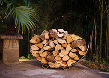 Load image into Gallery viewer, Fire Pit Art Stainless Steel Crescent Log Rack - The Fire Pit Collection