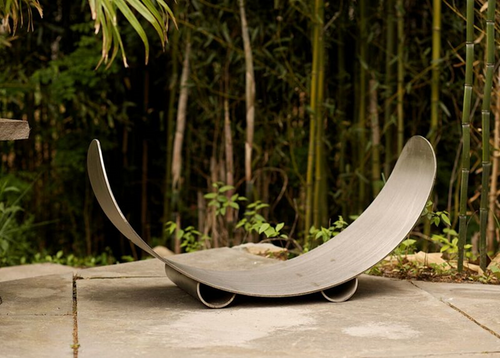 Stainless Steel Crescent Log Rack [Fire Pit Art] | Outdoor Heat Direct