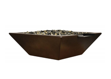 Load image into Gallery viewer, Fire by Design Geo Square Fire &amp; Water Bowl / Electronic Ignition