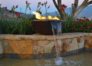 Legacy Round Fire & Water Bowl with Electronic Ignition - Free Cover ✓ [Fire by Design]