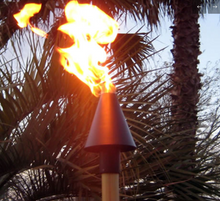 Load image into Gallery viewer, Fire by Design Black Cone Automated Gas Tiki Torch + Free Cover - The Fire Pit Collection