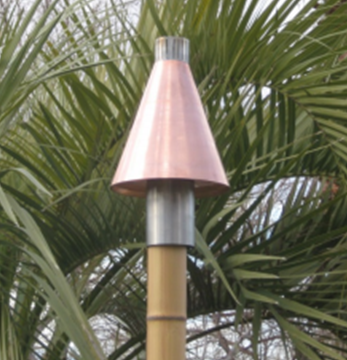 Copper Cone Automated Gas Tiki Torch - Free Cover ✓ [Fire by Design] | Outdoor Heat Direct