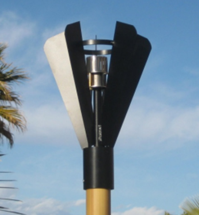 Fin Style Gas Tiki Torch / Manual Light - Free Cover ✓ [Fire by Design] | Outdoor Heat Direct