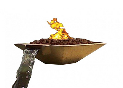 GFRC Oblique Fire & Water Bowl / Match Ingition - Free Cover ✓ [Fire by Design] | Outdoor Heat Direct