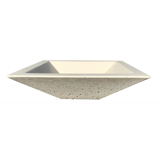 GFRC Oblique Square Fire Bowl / Electronic Ignition  - Free Cover ✓ [Fire by Design] | Outdoor Heat Direct