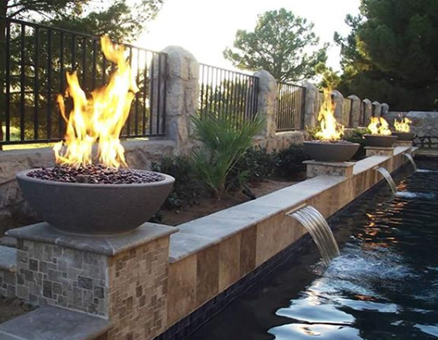 GFRC Wok Fire Bowl / Match Ignition - Free Cover ✓ [Fire by Design] | Outdoor Heat Direct
