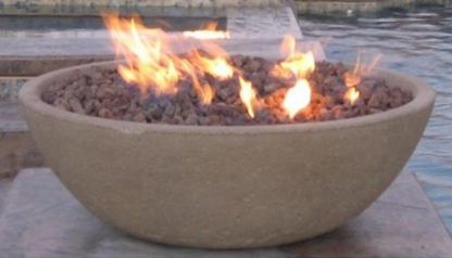 GFRC Wok Fire Bowl / Match Ignition - Free Cover ✓ [Fire by Design] | Outdoor Heat Direct
