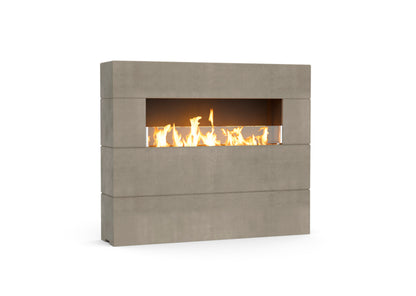 Milan Tall Linear Fireplace | Outdoor Heat Direct