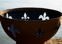 Load image into Gallery viewer, Fire Pit Art Fleur de Lis Fire Pit + Free Weather-Proof Fire Pit Cover - The Fire Pit Collection
