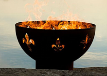 Load image into Gallery viewer, Fire Pit Art Fleur de Lis Fire Pit + Free Weather-Proof Fire Pit Cover - The Fire Pit Collection
