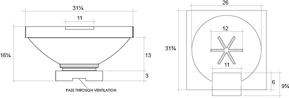 Fire & Water Bowl 31" Ibiza - Free Cover ✓ [Prism Hardscapes]