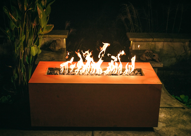 Fire Pit Art Linear Fire Table + Free Weather-Proof Fire Pit Cover - The Fire Pit Collection