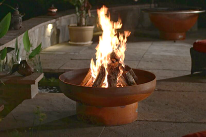 Low Boy Fire Pit by Fire Pit Art — on a terrace | Outdoor Heat Direct