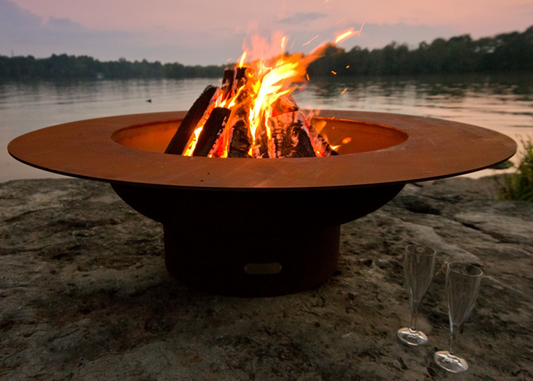 Magnum Fire Pit with Lid  - Free Cover ✓ [Fire Pit Art]  | Outdoor Heat Direct