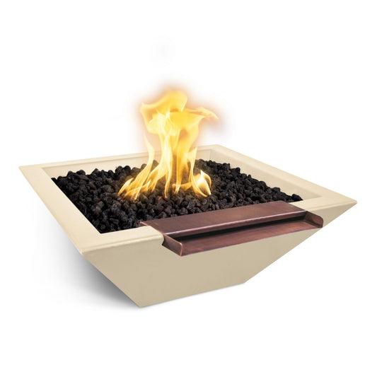 The Outdoor Plus Maya Concrete Fire & Water Bowl - Wide Spill + Free Cover | Outdoor Heat Direct