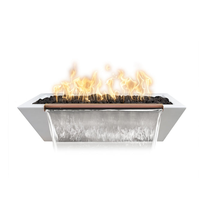 The Outdoor Plus Linear Maya Concrete Fire & Water Bowl + Free Cover