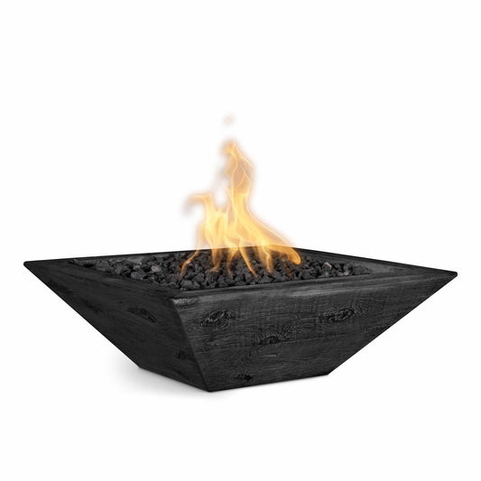 The Outdoor Plus Maya Wood Grain Concrete Fire Bowl + Free Cover | Outdoor Heat Direct