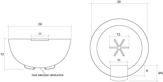 Fire & Water Bowl 29" Moderno 2 - Free Cover ✓ [Prism Hardscapes]