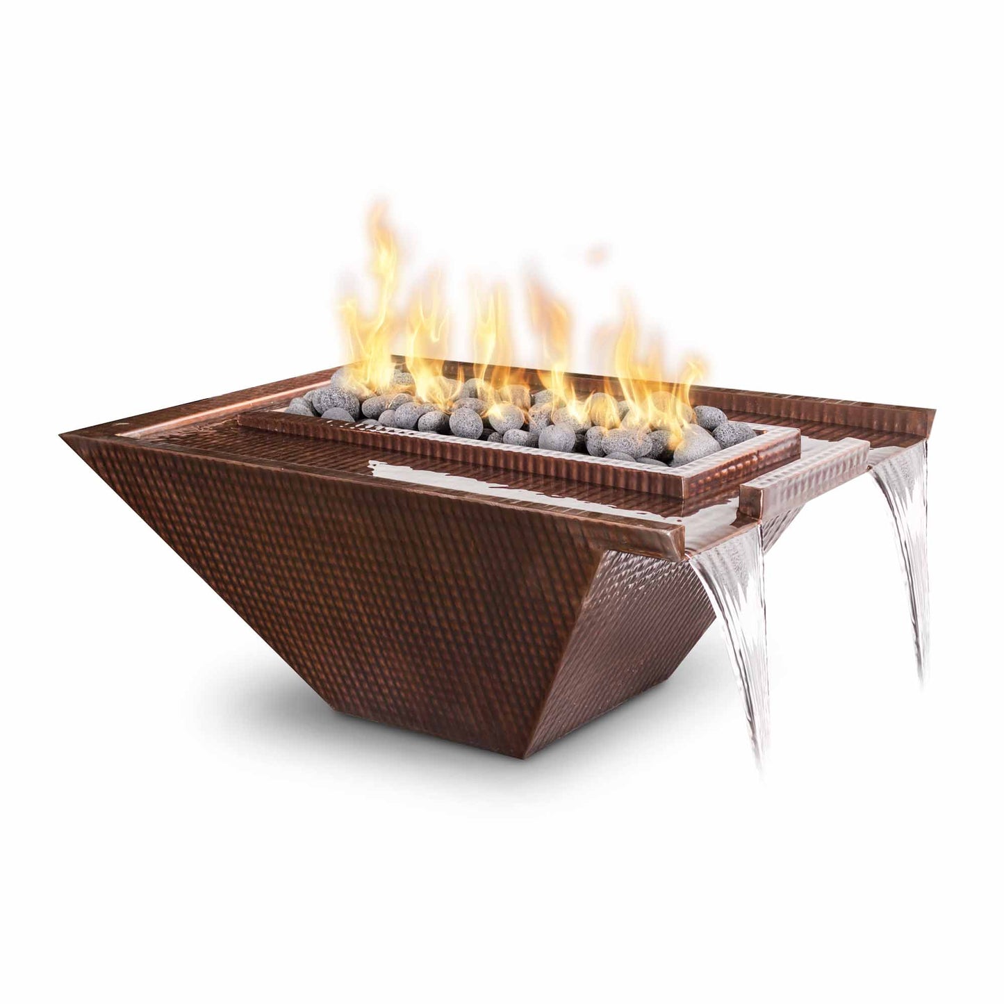 The Outdoor Plus Nile Hammered Copper Fire & Water Bowl + Free Cover | Outdoor Heat Direct