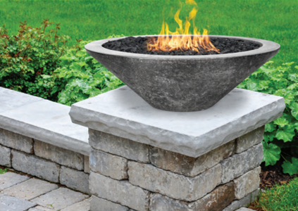 Fire Bowl 31" Embarcadero Pedestal - Free Cover ✓ [Prism Hardscapes]