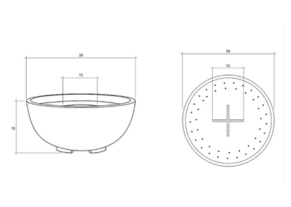 Fire Bowl  39" Moderno 1 - Free Cover ✓ [Prism Hardscapes]