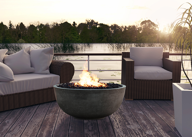 Fire Bowl  39" Moderno 1 - Free Cover ✓ [Prism Hardscapes] | Outdoor Heat Direct