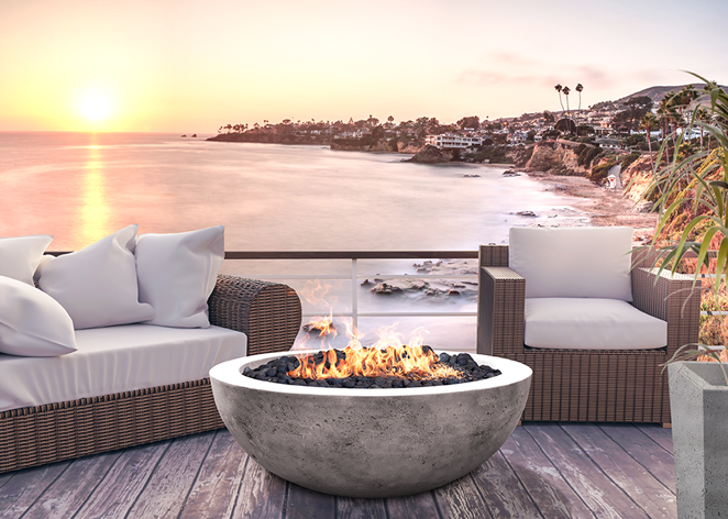 Fire Bowl 48 " Moderno 4 - Free Cover ✓ [Prism Hardscapes]