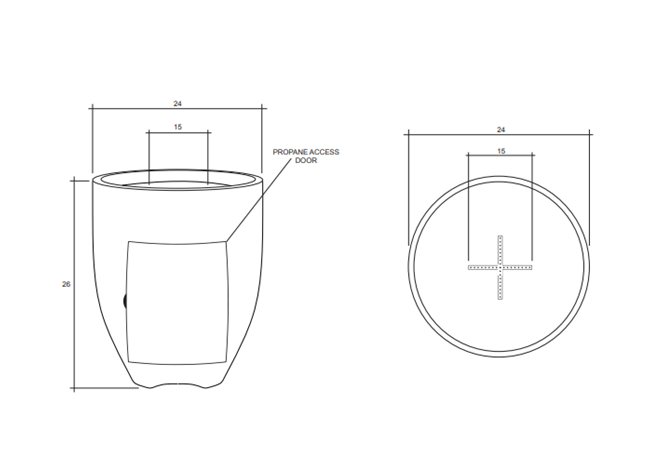 Pentola 3 Fire Pedestal with Tank Access 26