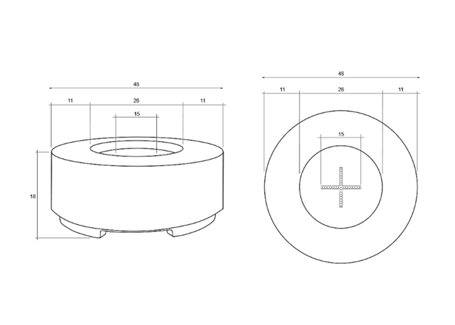 Fire Table Rotondo - Free Cover ✓ [Prism Hardscapes] | Outdoor Heat Direct