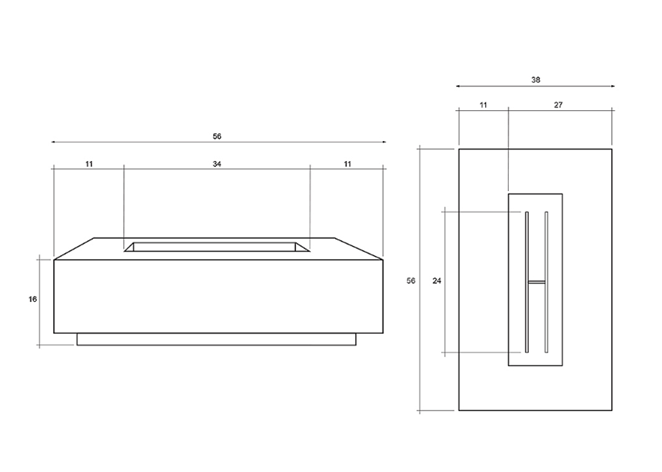 Fire Table Tavola 1 - Free Cover ✓ [Prism Hardscapes] | Outdoor Heat Direct