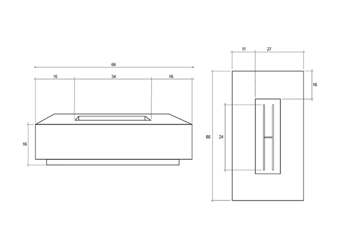 Fire Table Tavola 4 - Free Cover ✓ [Prism Hardscapes] | Outdoor Heat Direct