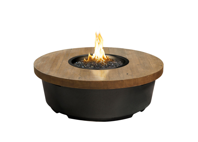 Reclaimed Wood Contempo Round Firetable + Free Cover - American Fyre Designs | Outdoor Heat Direct 